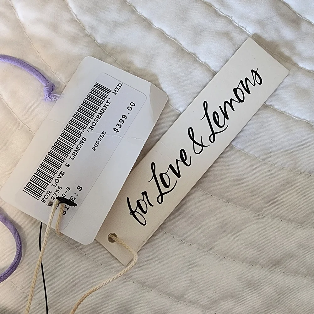 For Love & Lemons Lavender Lace Midi Dress with High Side Slit - Picture 8 of 10